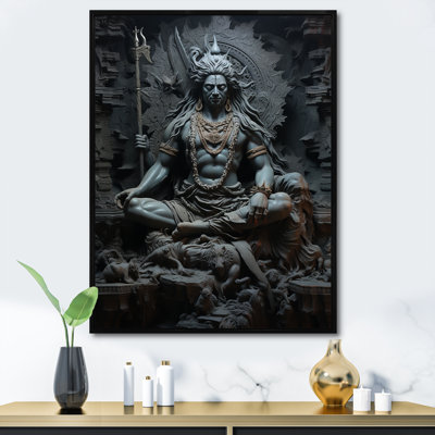 Hindouisme Shivas Somber ardoise encadrée sur toile