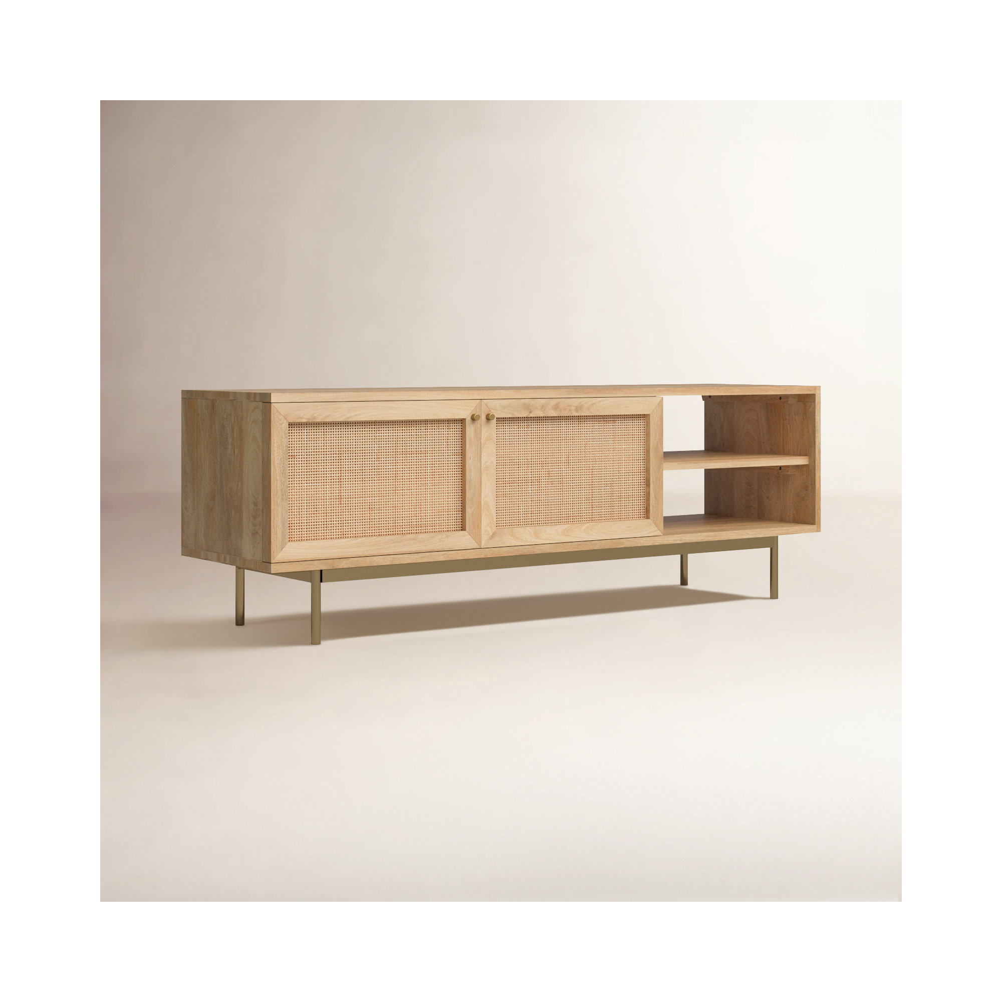Solid Wood 58" TV Stand, Natural