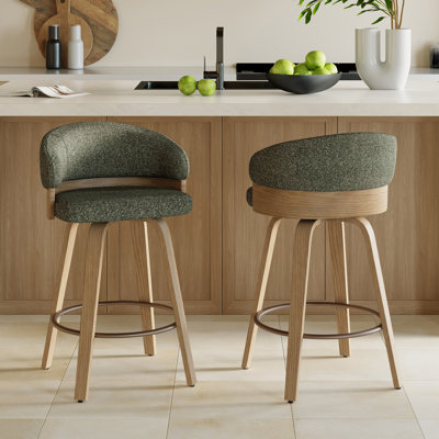 Tabouret de comptoir pivotant 26 po avec structure en bois
