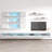 Linton 126" Modern Floating Wall Mounted Entertainment Center with 16-Color LED Lighting, High Gloss Finish-290177003