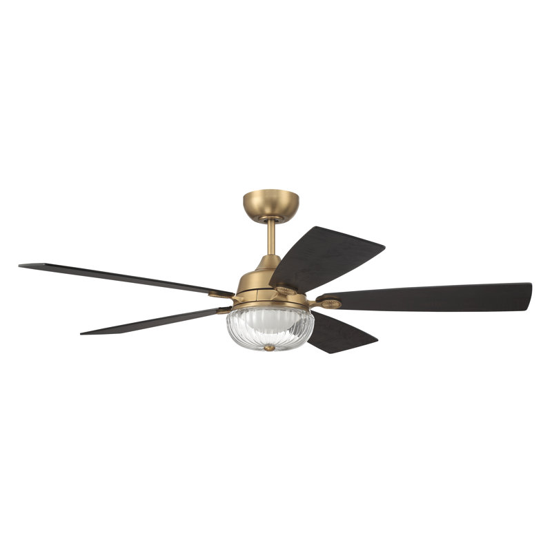 52'' Ceiling Fan with LED Lights, Satin Brass