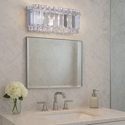 Modern 2 Light Crystal Rectangular Wall Sconce