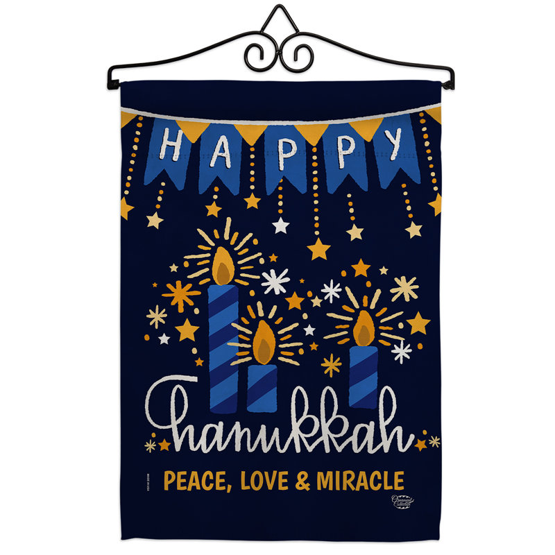 Ensemble de drapeaux de jardin en polyester 19 x 13 po Peace Love Happiness Impressions