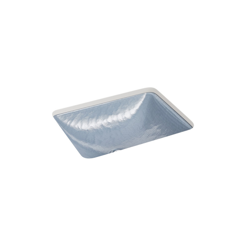 Yepsen Glass Undermount Bathroom Sink, Blue