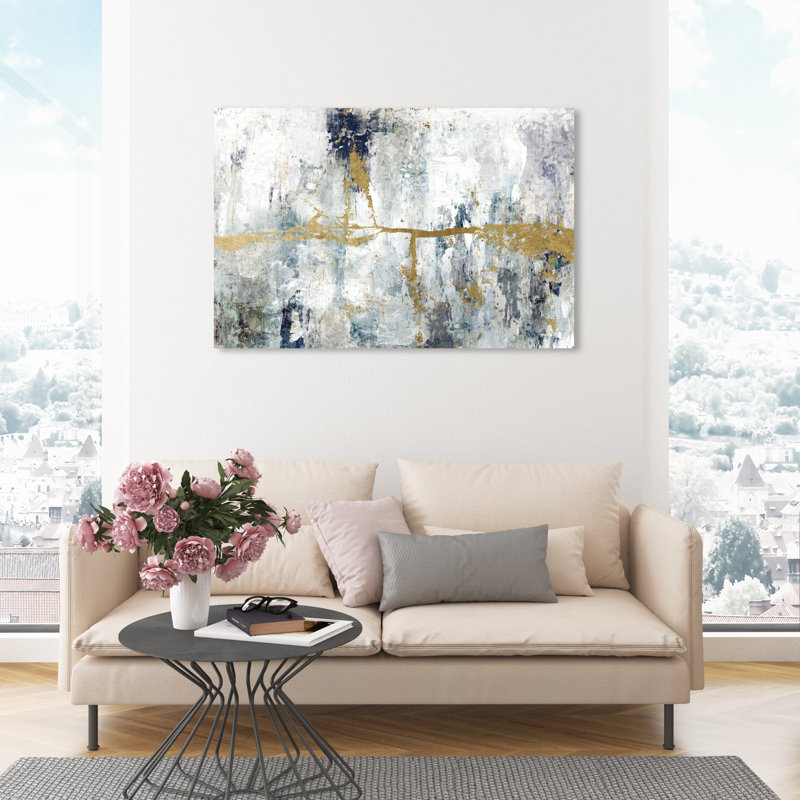 Abstract Ocean Divide - Impression sur toile, Toile tendue, H 30 po x l 45 po