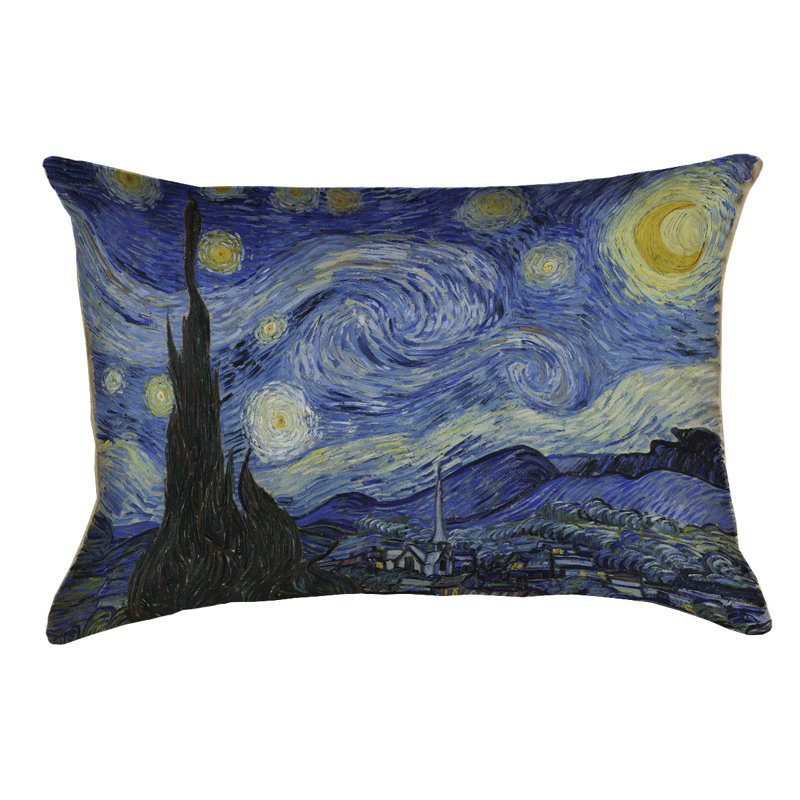 Vincent Van Gogh Reversible Throw Pillow, Blue