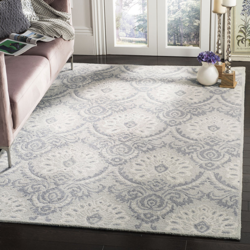 Keyesport Blossom Hand Tufted Wool Ikat Rug, Rectangle 5' x 8'