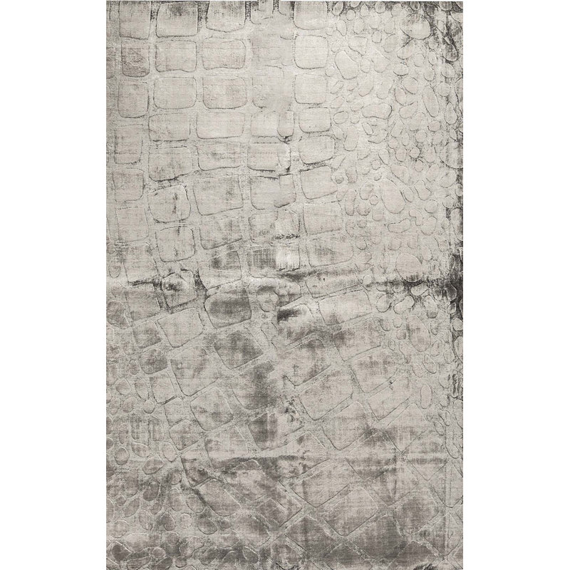Tapis gris de haute qualité noué à la main