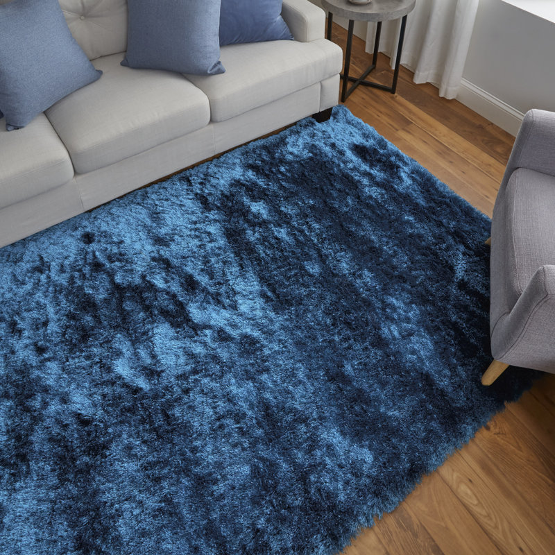 Mckee Area Rug in Deep Teal Blue, Rectangle 4'9" x 7'6"