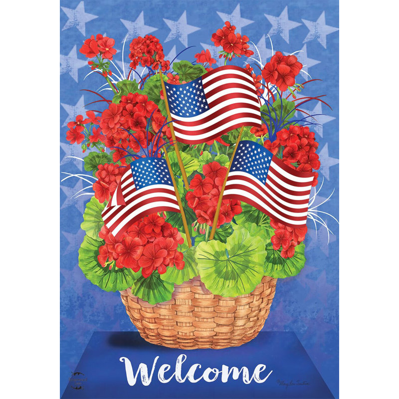 Drapeau de jardin patriotique panier d'été