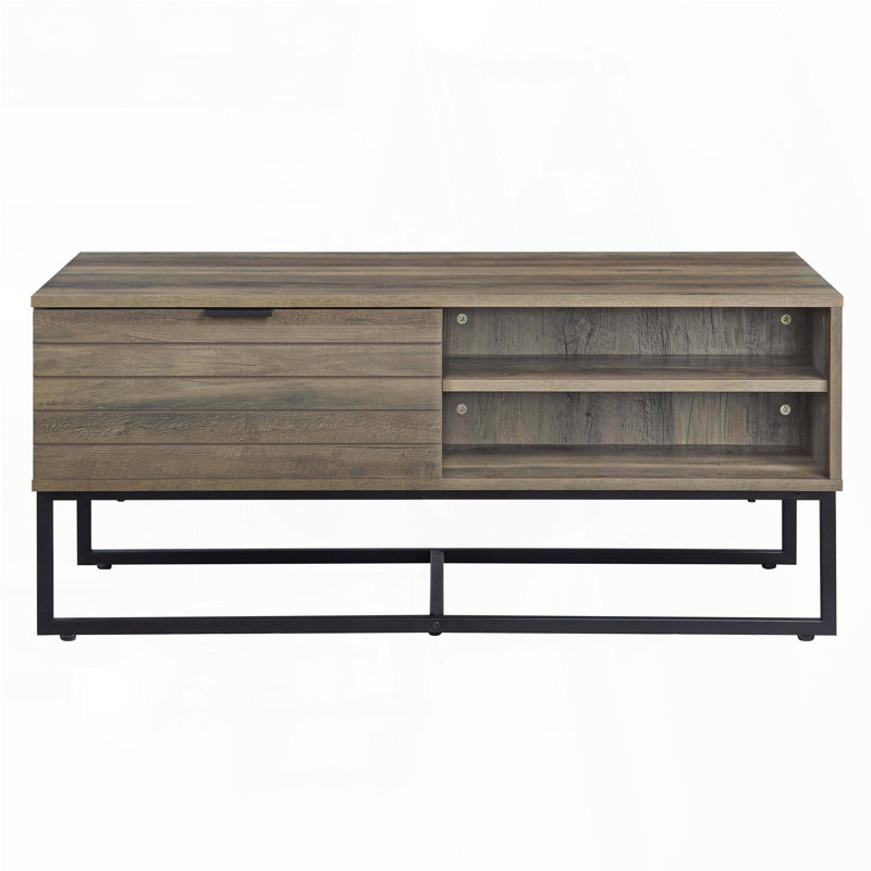 Oak & Black Finish Coffee Table