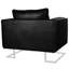 Fauteuil cubique avec pieds en cuir chromé-1794262032