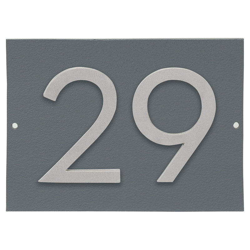 Rectangle Wall Plaque, Gray/Brushed Aluminum, Yes