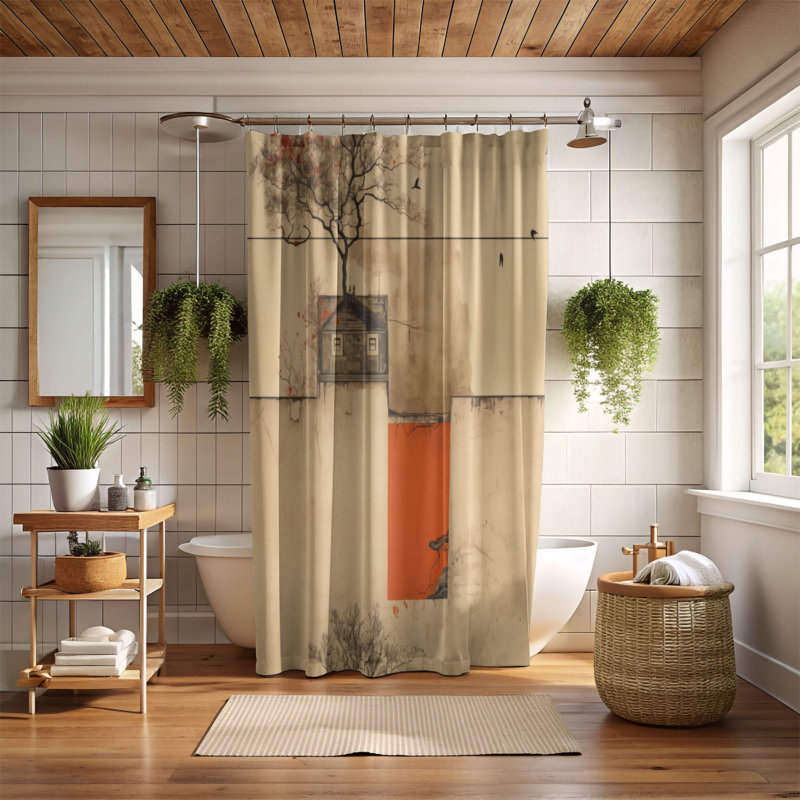 Rideau de douche Antique, H 74 po x l 71 po