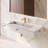 Pyramid 48" Wall Mounted Rectangular Solid Surface Bathroom Sink in Matte Finish, White, With Faucet Hole-339242658-362957916