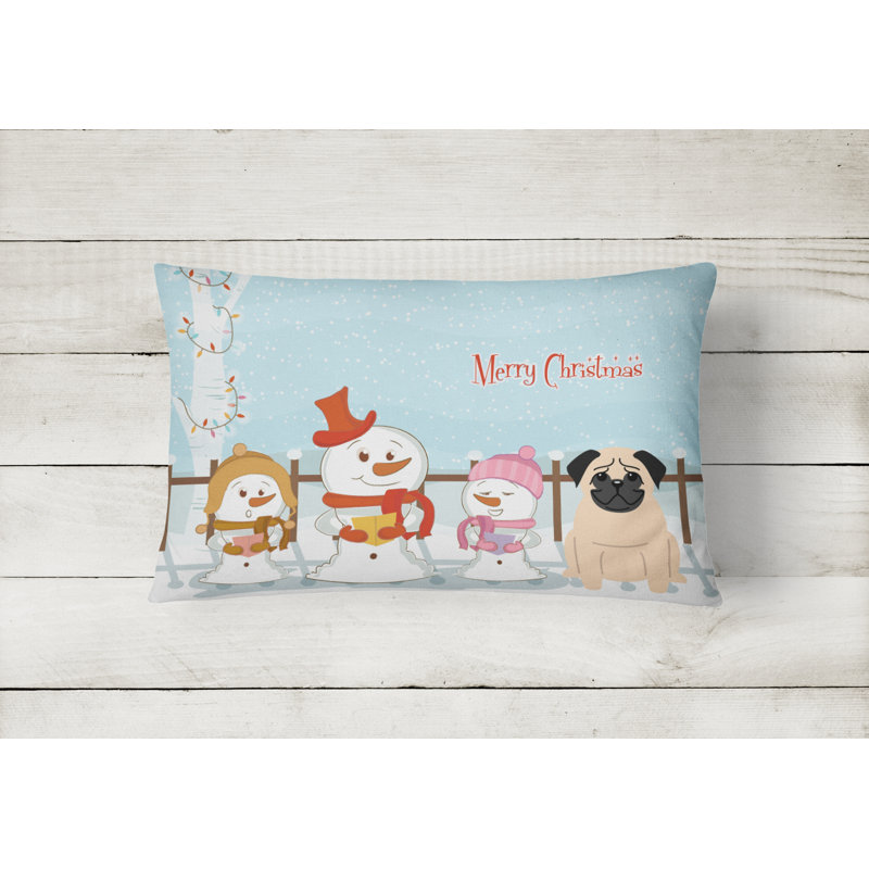 Coussin lombaire intérieur / extérieur Merry Christmas, Fauve