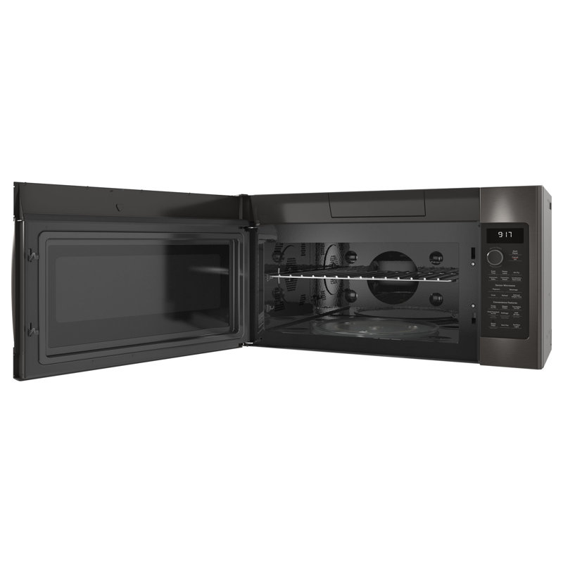 GE Profile 1.7 Cu. Ft. Convection Over-The-Range Microwave Oven, Black Stainless