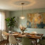 Suspension Art Déco moderne à une lumière en verre côtelé, luminaire suspendu en laiton antique de style OVNI avec cordon ajustable pour îlot de cuisine