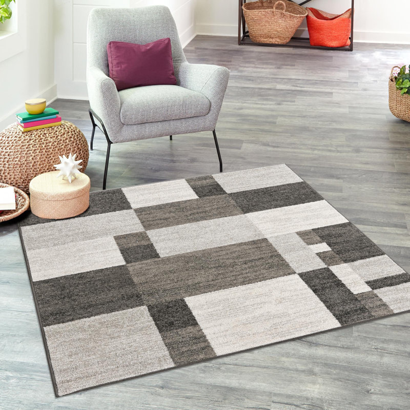 Tapis beige Contemporary Harvest, Carré 4 pi x 4 pi