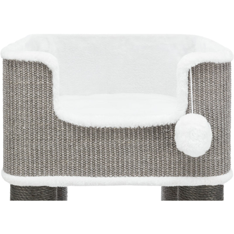 TRIXIE Lucano 43.3" XXL Cat Tree - Sisal Scratching Posts, Plush Covered House, Cat Beds, Platforms, Two Hanging Toys