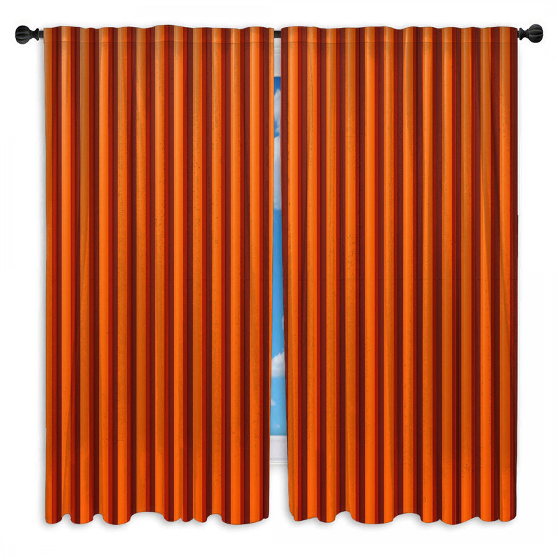Rideaux de fenêtre orange à rayures verticales et obscurcissant - 2 panneaux, Transparent, 40 po x 60 po - 2 panneaux