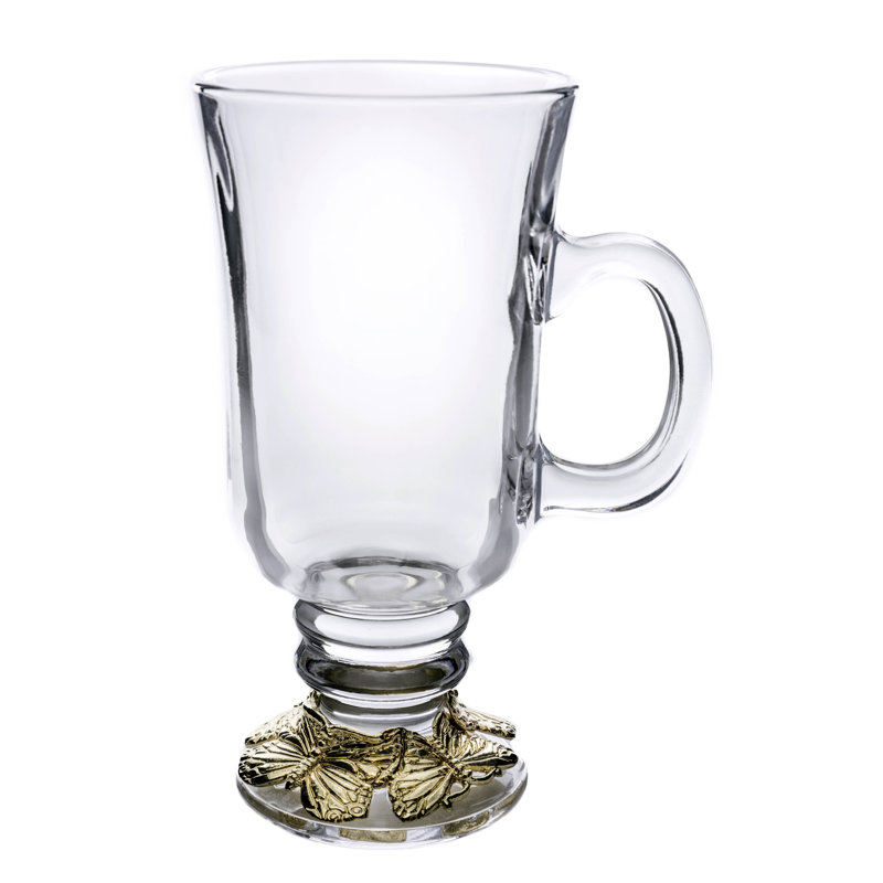 Butterfly Glass Irish Coffee Mug