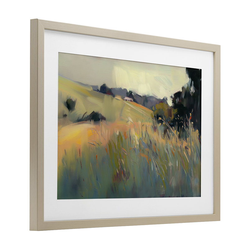 «Modern Tranquil Plains», reproduction sous verre encadrée, design par Elara Yasna, H 14 po x l 20 po