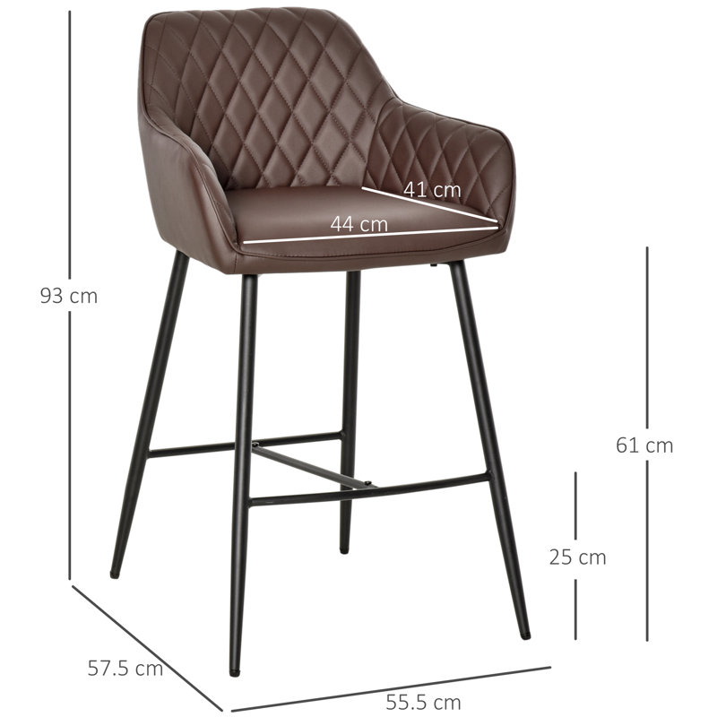 Dray Upholstered Counter Stool with Metal Frame
