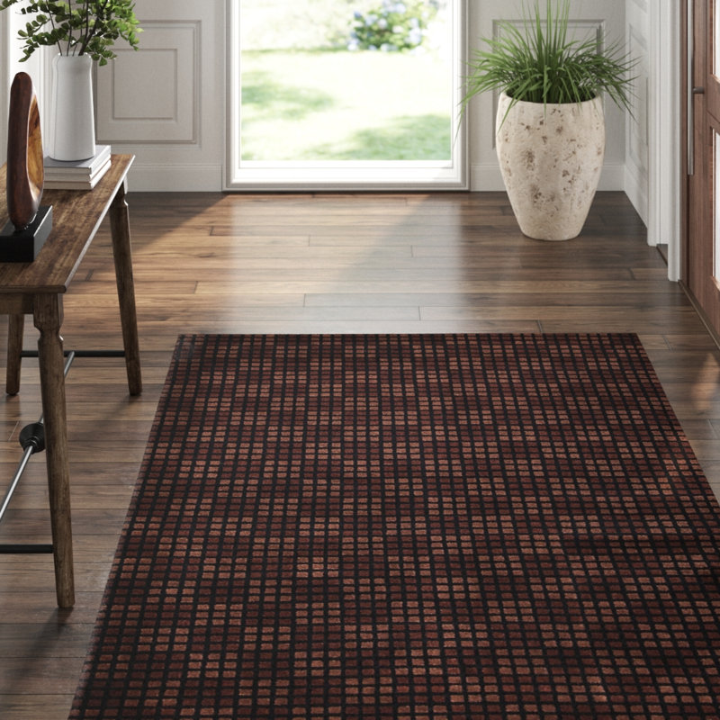 Hand-Knotted High-Quality Black and Brown Area Rug