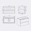 Ensemble de meuble-lavabo mural simple 35,80 po avec plateau Maare-1358252293-1358252292