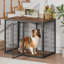 Meuble cage pour chien de 47 po avec 3 portes, pour grands et moyens chiens, brun rustique 47 po-1132581570