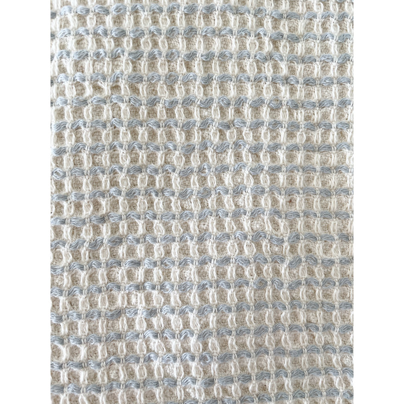 Gray Mini Waffle Striped Turkish Cotton Bath Towel