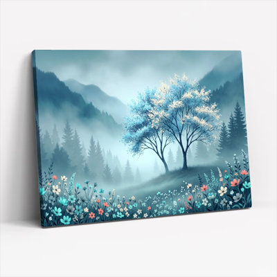 "Misty Forest", reproduction d'art sur toile, ensemble de 1