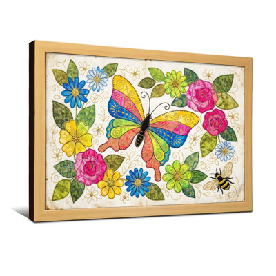 Motif floral animaux avec abeille