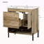 Meuble-lavabo moderne en bois de 30 po, armoire de salle de bain avec tiroir coulissant, armoire de rangement de salle de bain avec lavabo en céramique, meuble-lavabo simple avec portes et tablette ouverte