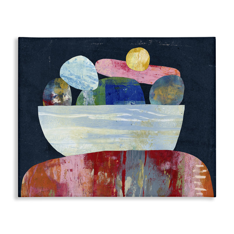 «Stacked Rocks Collage», art mural par Lisa Nohren, H 16 po x l 20 po