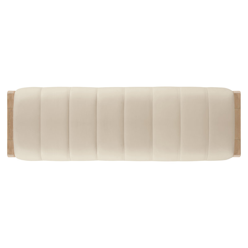 Banyon Bay Leather Bench, Cream