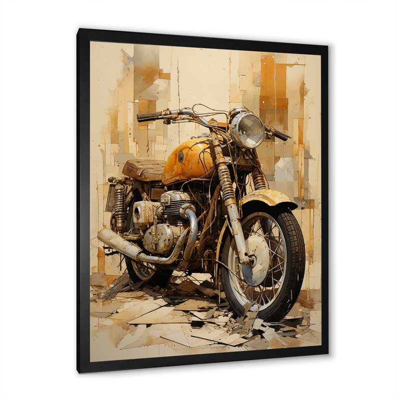 Minimalisme moto III, H 32 po x l 16 po x P 1 po, Cadre simple noir