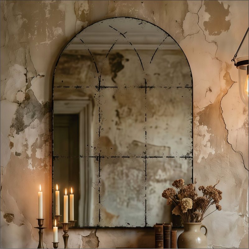 Miroir d'appoint polyvalent, cadre en fer en MDF, style industriel pour la maison