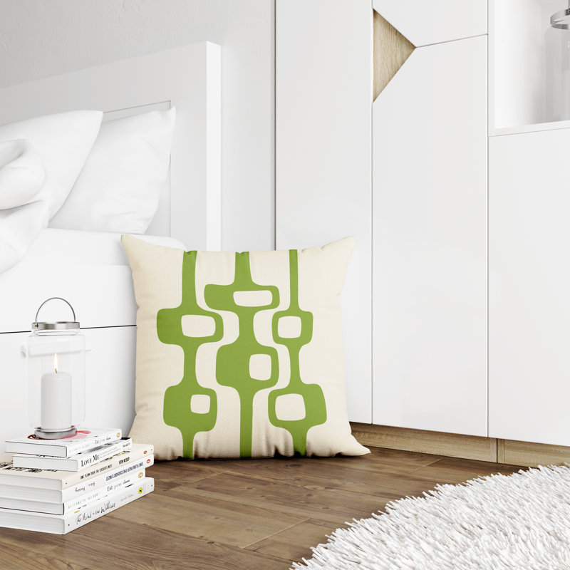 Housse et insert de coussin décoratif en polyester pour l'intérieur et l'extérieur, L 19 po x H 19 po, Chartreuse