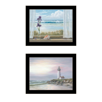 Breakwater Bay "Lighthouse At Sunset" Framed Wall Art For Living Room, Wall Art Print For Home Decor, Bedroom Wall Art By Georgia Janisse
