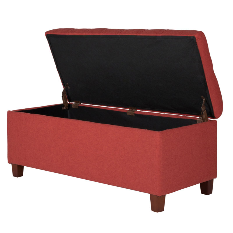 Allessandra Upholstered Storage Bench, Cranberry