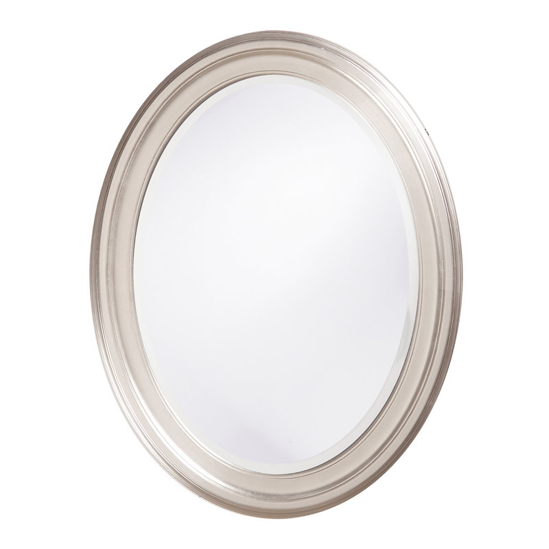Cardale Solid Wood Oval Mirror, Brushed Nickel