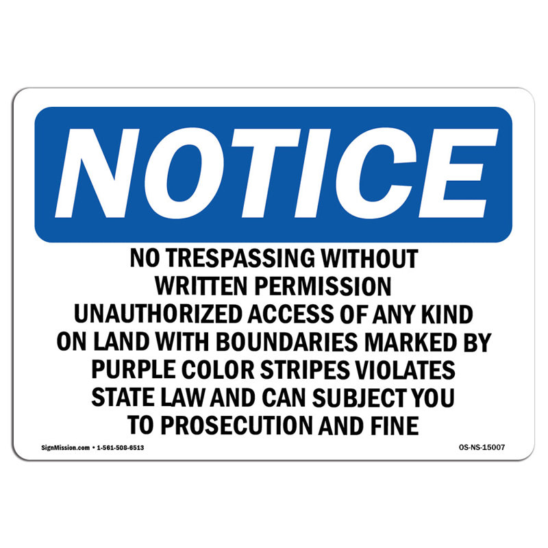 No Trespassing Without Written Permission Sign