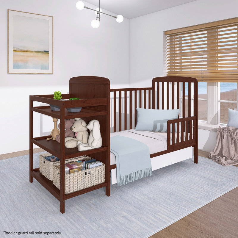 Lit de bébé convertible 4 en 1 Crib N Changer, Espresso