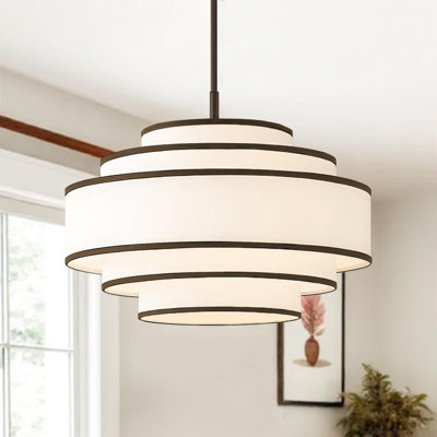Aasim 24" 5-Light Dimmable Tiered Drum Chandelier