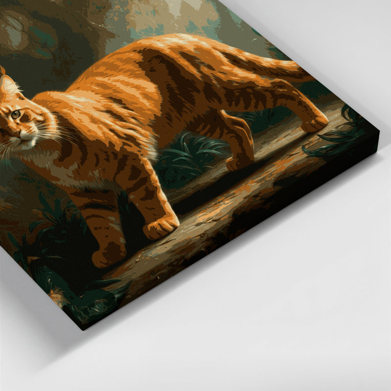 «Big Cats Bay Cat», art mural sur toile brune, H 16 po x l 16 po