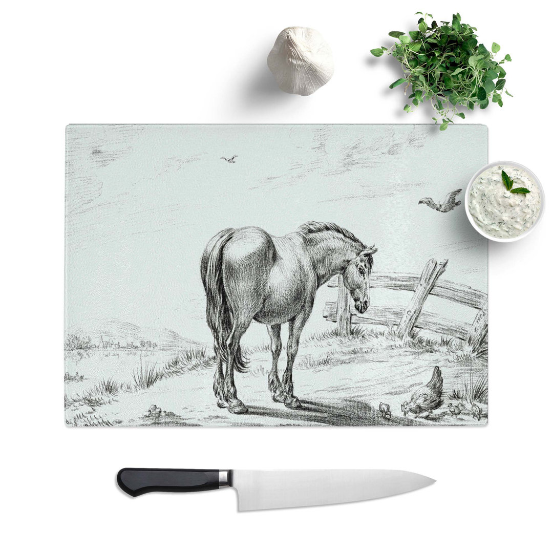 Glass Horse in A Meadow by Jean Bernard Chopping Board