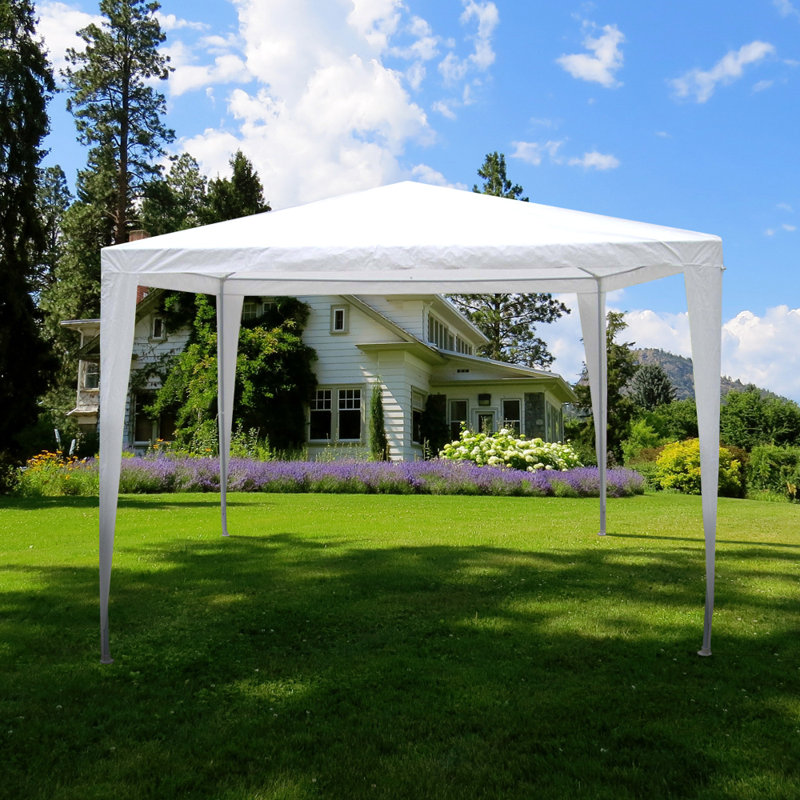 Kirklin 1.16m x 1.16m Metal Pop-Up Party Tent Gazebo, White, White