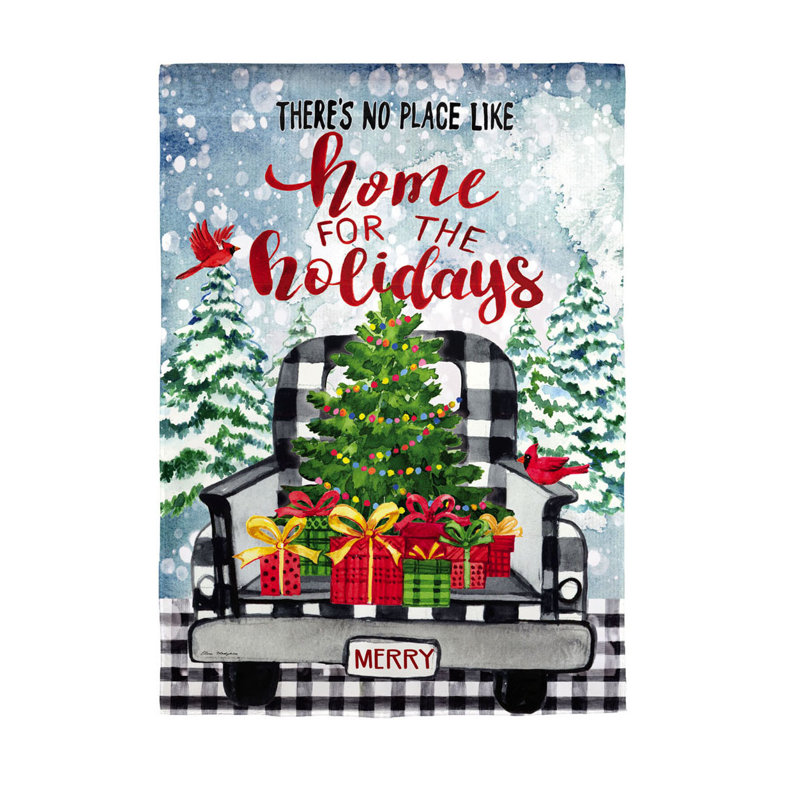 Drapeau de jardin en polyester 18 x 13 po Home for the Holiday